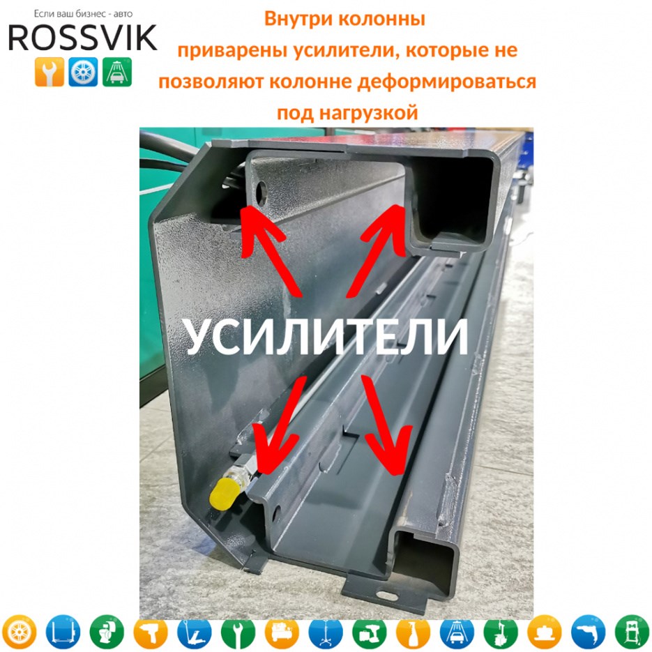 Двухстоечный подъемник ROSSVIK PRO V2-4.0 с нижней синхронизацией, г/п 4 т, 380 В